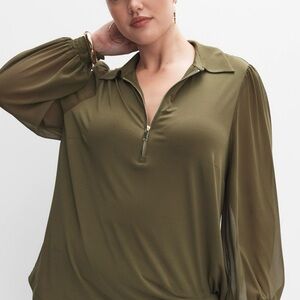 Melanie Lyne Gold Blouse 3X